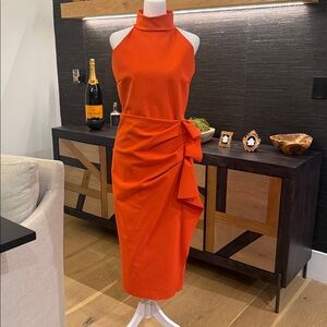 Chiara Boni La Petite Robe
Gudrum Ruffled Sheath Midi Dress Orange - Size 46